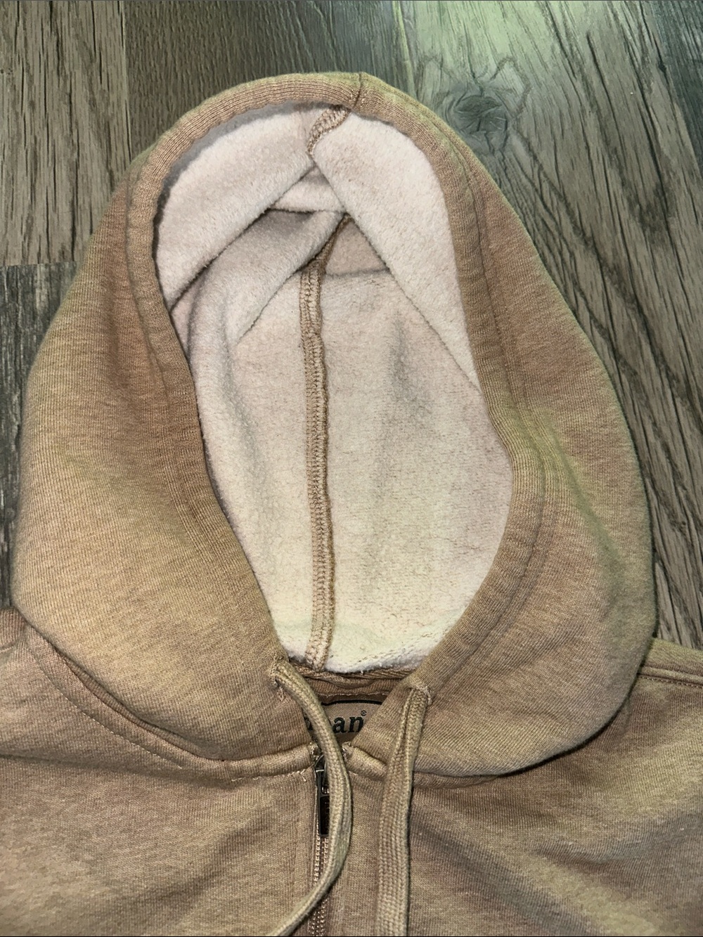 L.L. Bean Tan Full-Zip Hooded Sweatshirt men’s medium - Picture 10 of 12